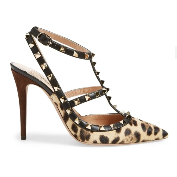 Valentino rockstud leopard-print pony-hair pump - Picture 2 of 9